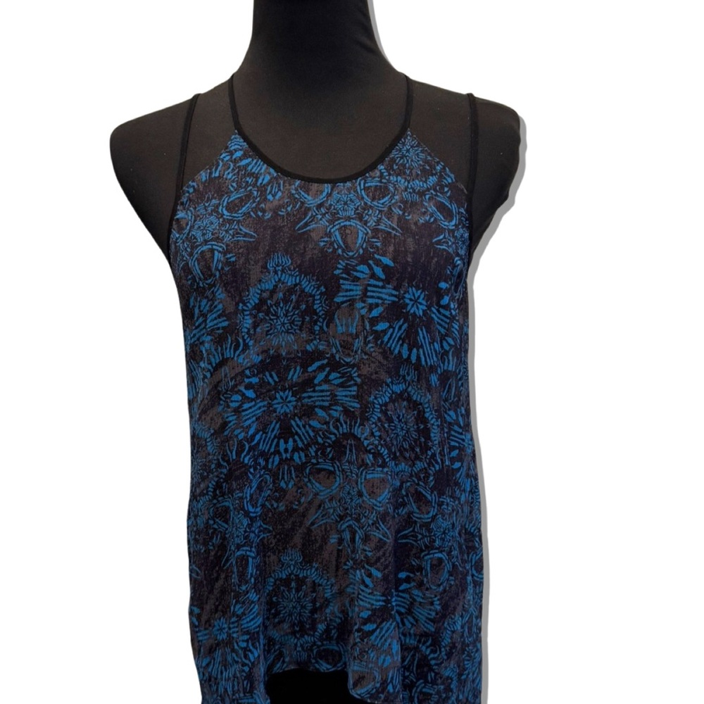 HELMUT LANG Crinkle Georgette Tribal Print Tank — Size M
